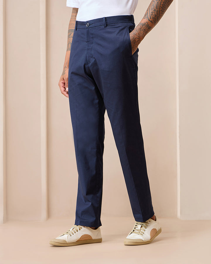 Indigo Comfort Fit Cotton Chinos