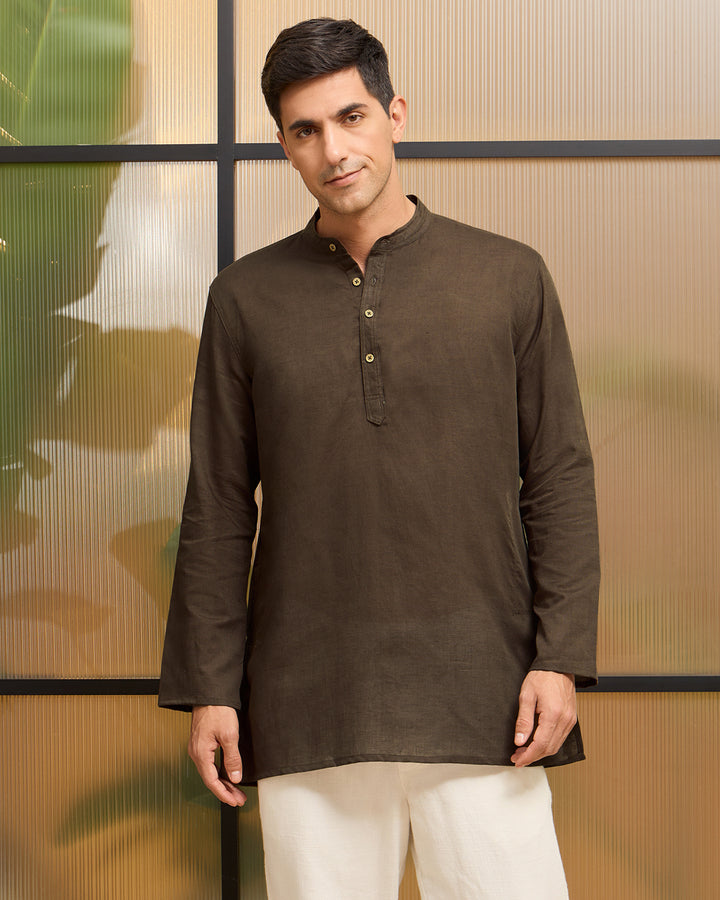 Mahagony Linen Kurta