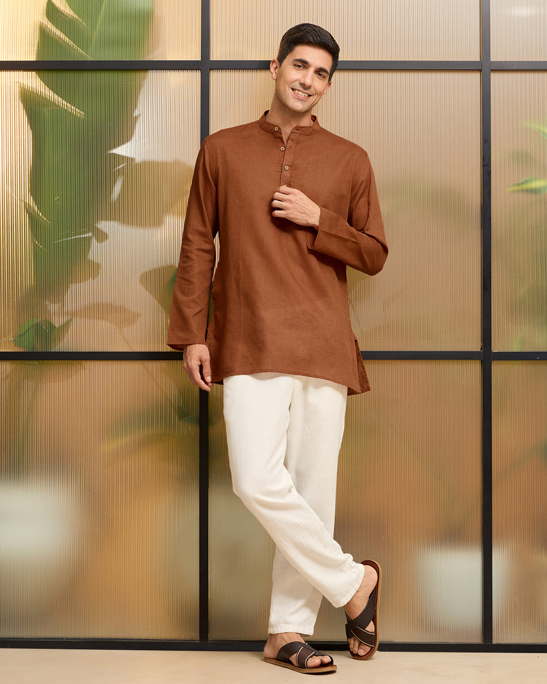 Cinnamon Linen Kurta