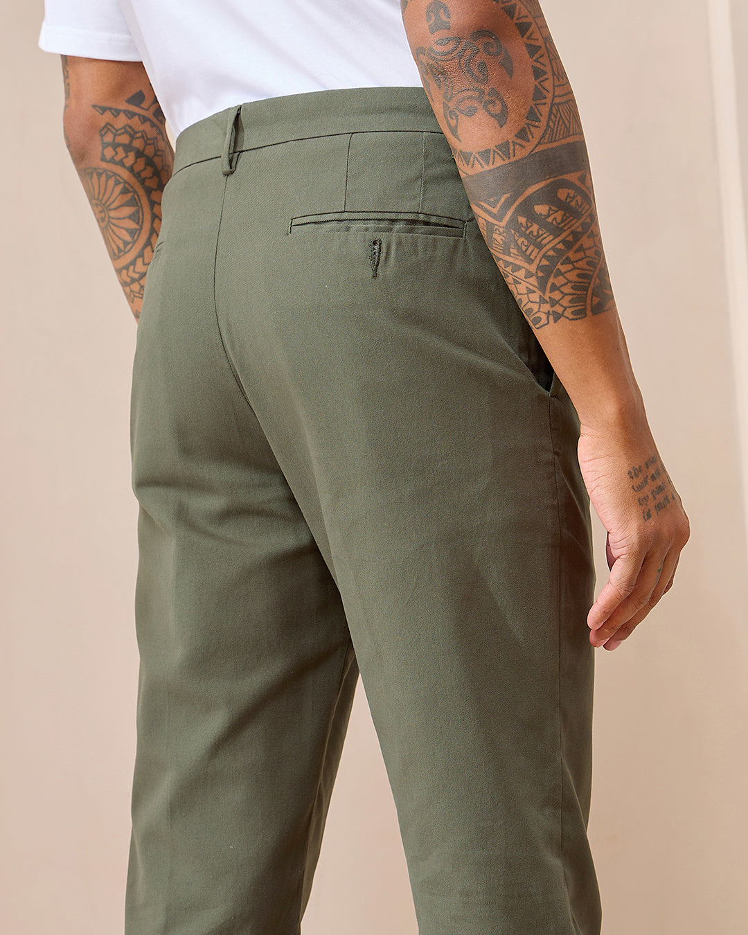 Moss Comfort Fit Cotton Chinos