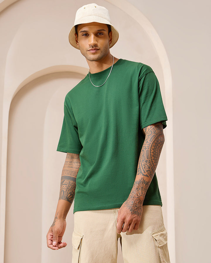 Bottle Green  Oversized Tee