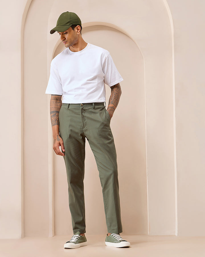 Moss Comfort Fit Cotton Chinos