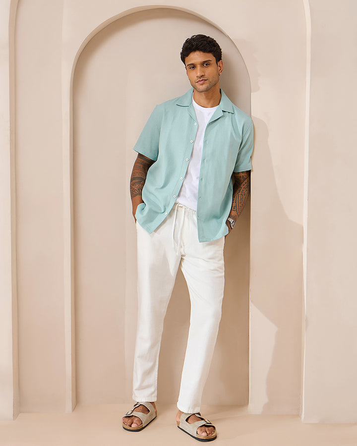 Aqua Breeze - Cuban Collar Shirt