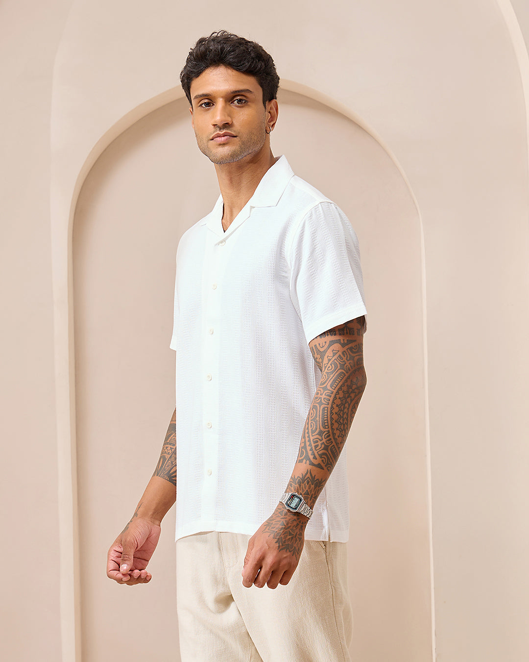 Frost White - Cuban Collar Shirt