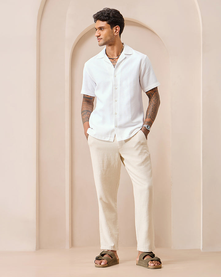 Frost White - Cuban Collar Shirt