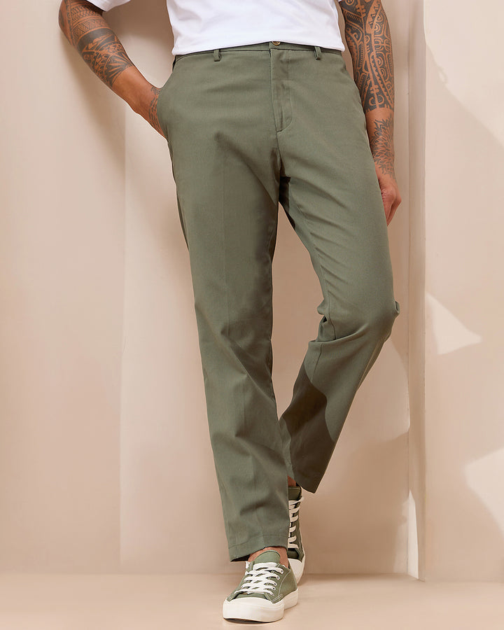 Moss Comfort Fit Cotton Chinos