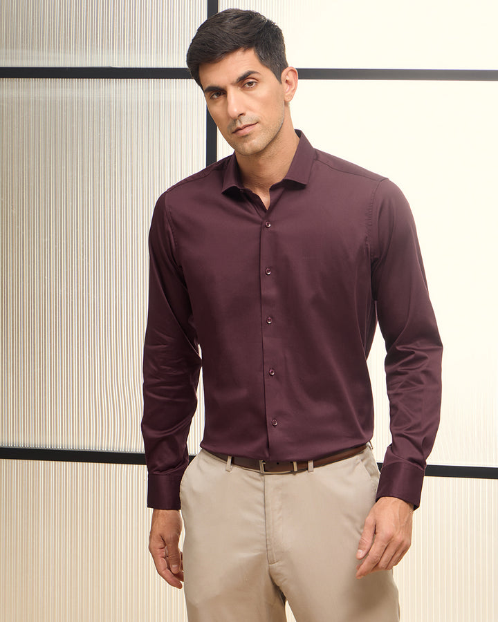 Cabernet - Satin Stretch Fit Shirt