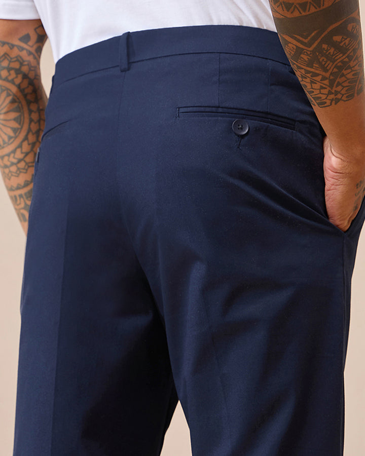 Indigo Comfort Fit Cotton Chinos