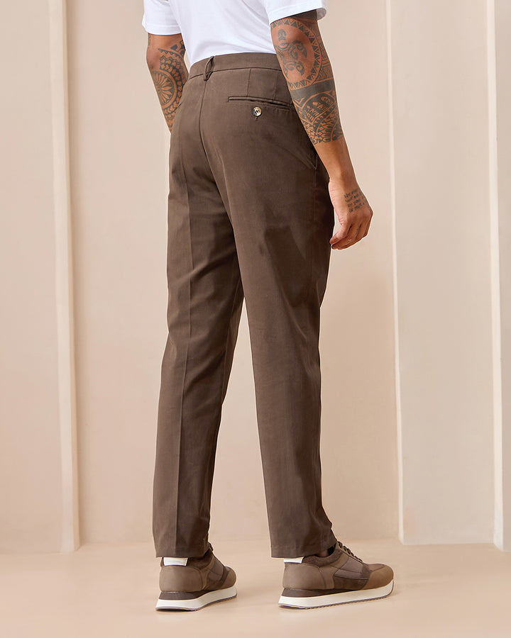 Brown Comfort Fit Cotton Chinos