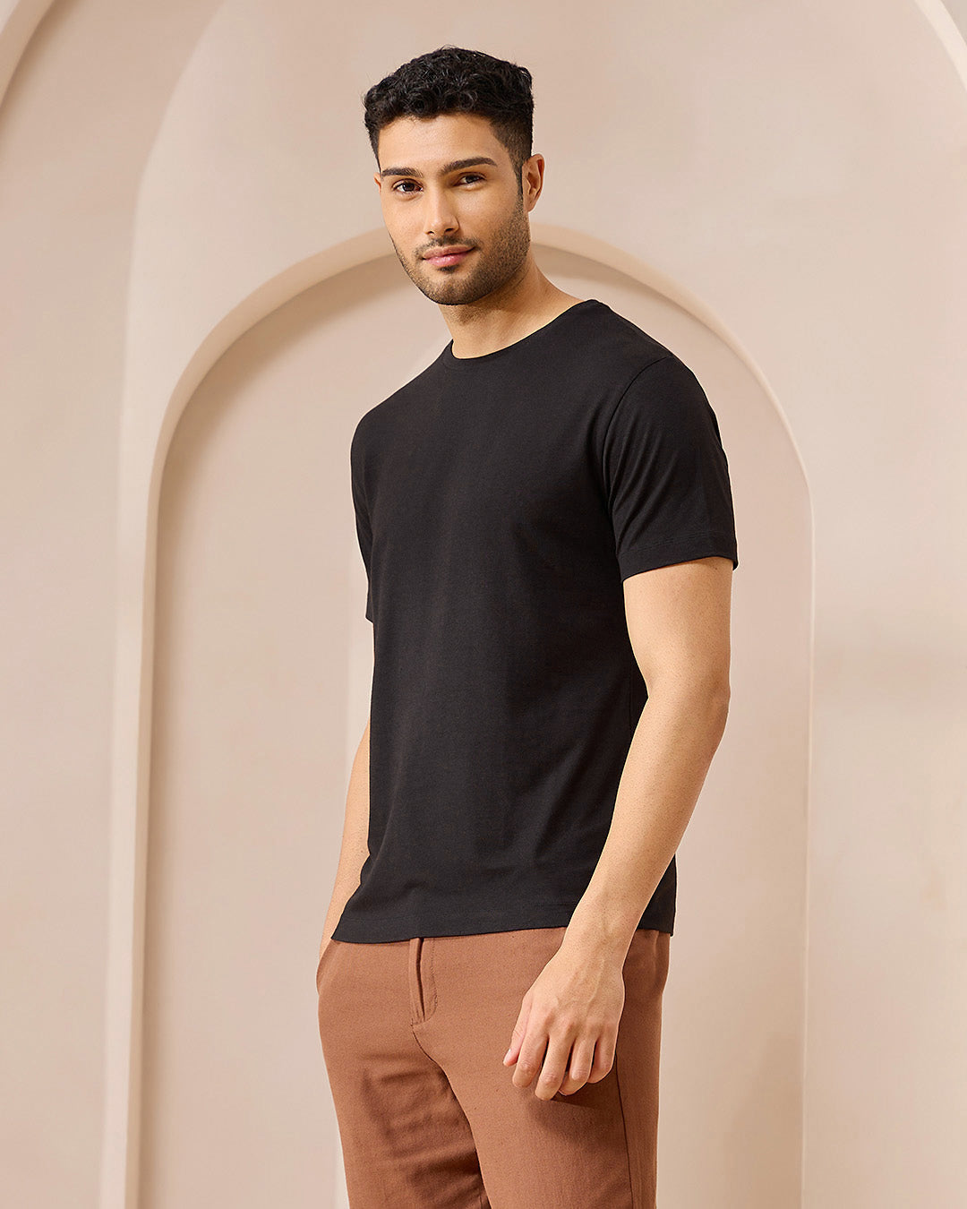 Wellbi Bamboo T-Shirt for Men, made from soft, eco-friendly bamboo fabric, offering comfort and breathability for any activity.