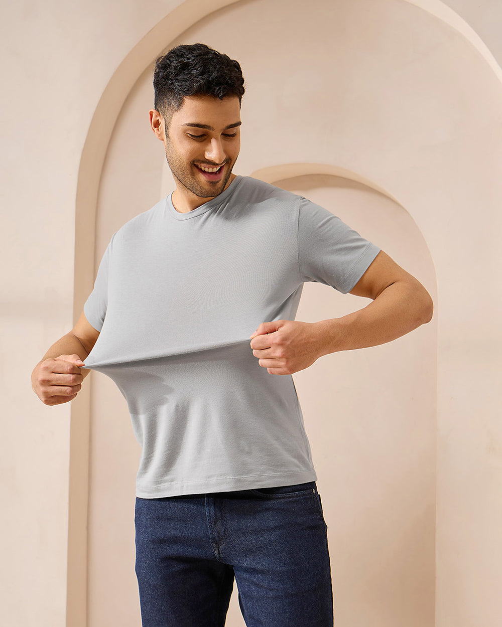 Wellbi Bamboo T-Shirt for Men, made with eco-friendly bamboo fabric for breathability and comfort during any activity.