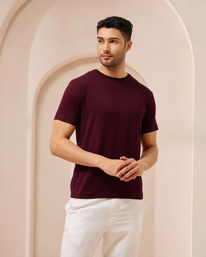 Wellbi Bamboo T-Shirt for Men, offering superior softness and breathability, perfect for outdoor activities or casual lounging.