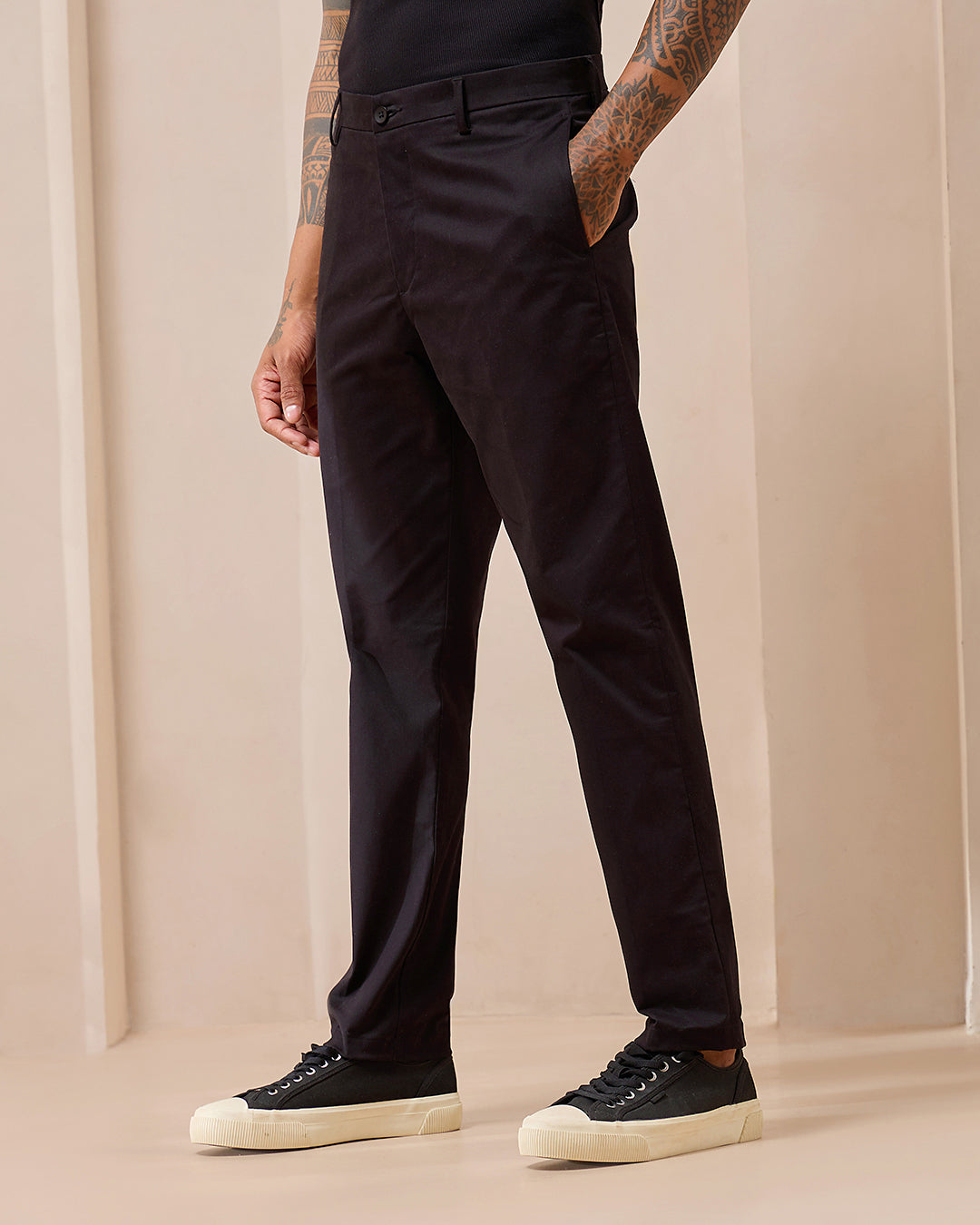 Charcoal Comfort Fit Cotton Chinos