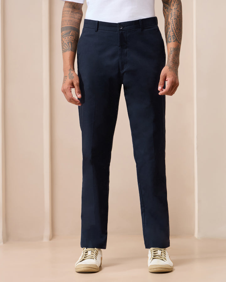 Indigo Comfort Fit Cotton Chinos