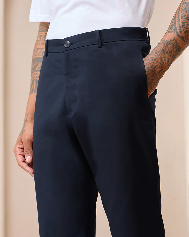 Indigo Comfort Fit Cotton Chinos