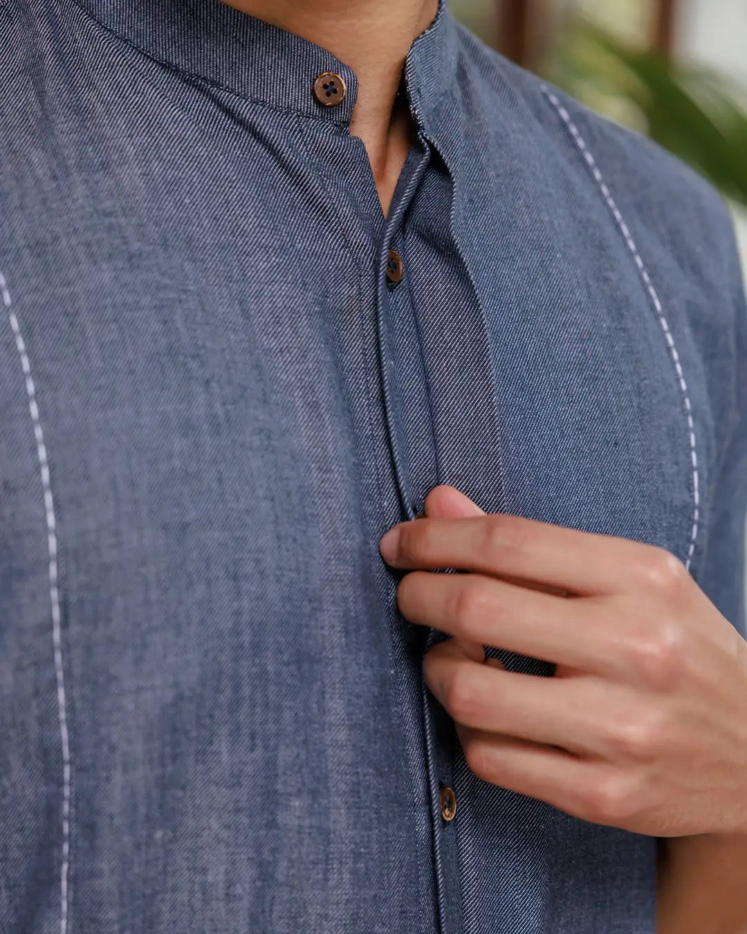 Opus - Mandarin Collar Half Sleeve Shirt Shirts Wellbi 