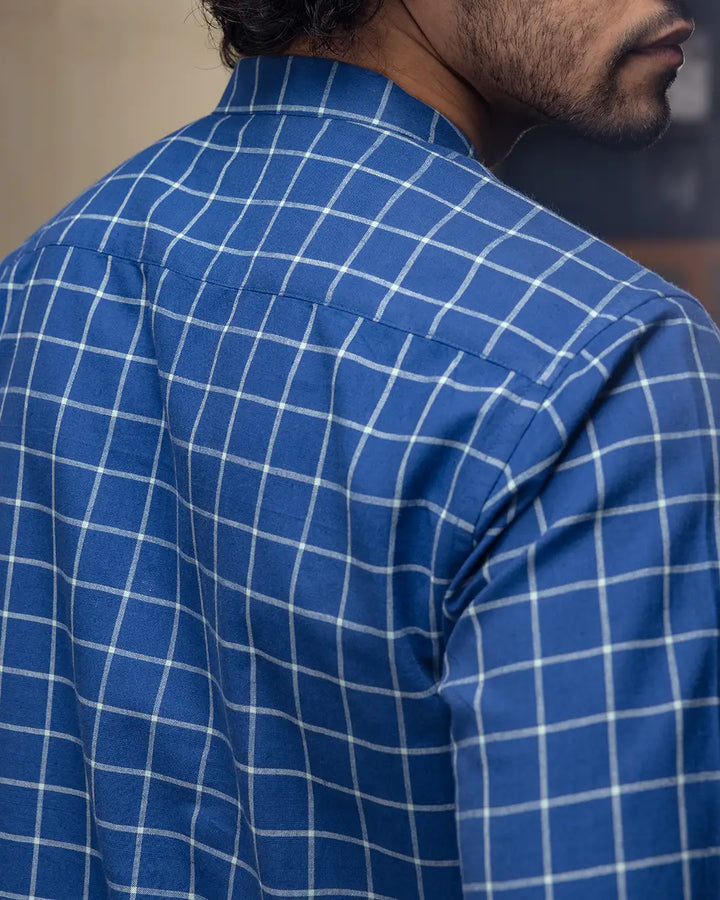Plavo - Mandarin Collar Full Sleeve Shirt